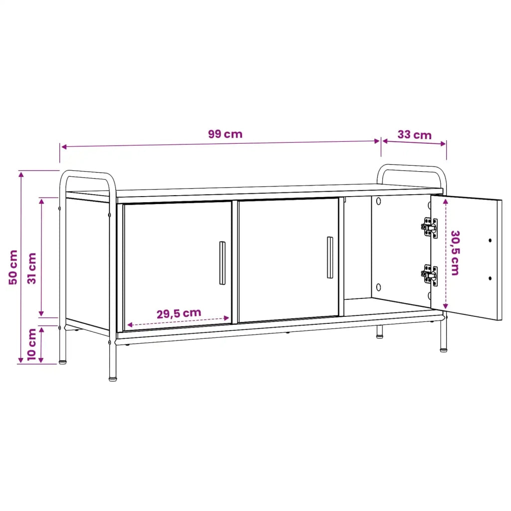 Mobile TV 79,5 x 33 x 50 cm Rovere Sonoma Legno ingegnerizzato 8013735