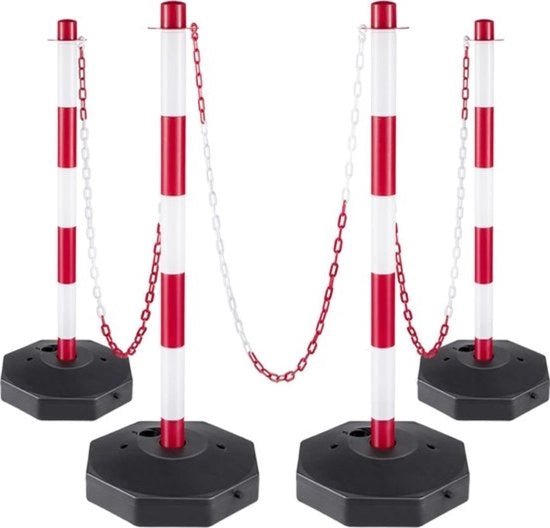 Set di Carrozza 4 Pale per Giardino - Bianco - Con 9,8 m Catena e 8 Haken a S