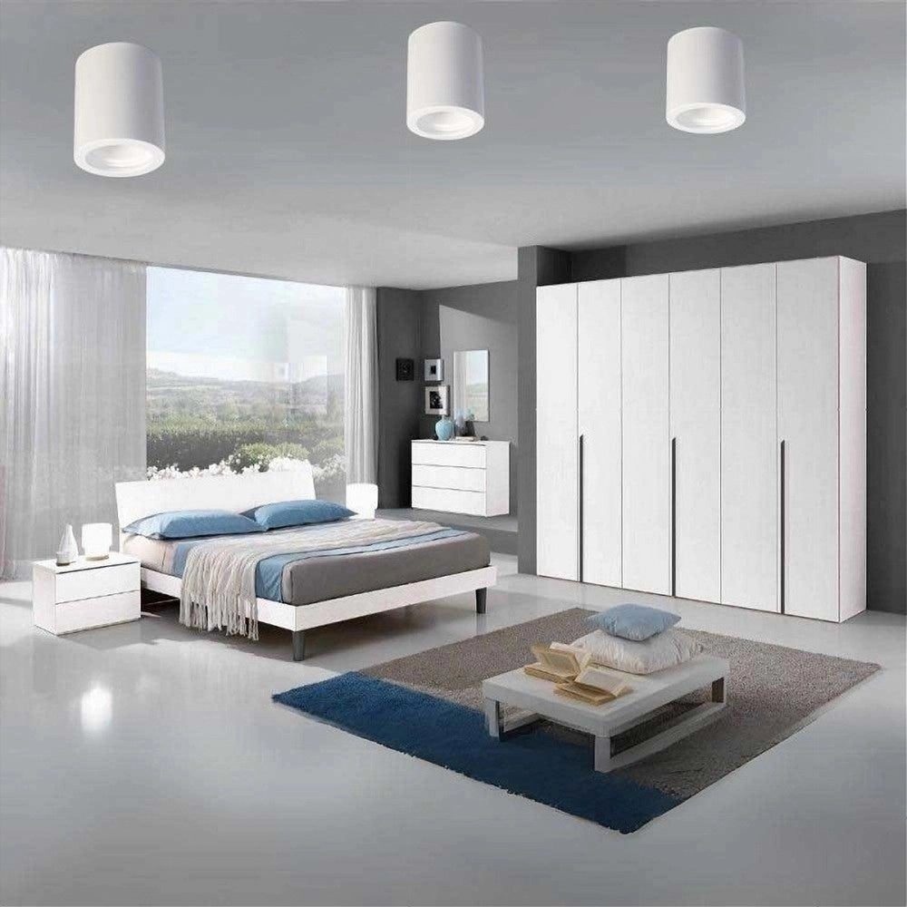 Trade Shop - Porta Faretto Applique Da Soffitto In Gesso Verniciabile Cilindro Gu10 Gs-c140-t -