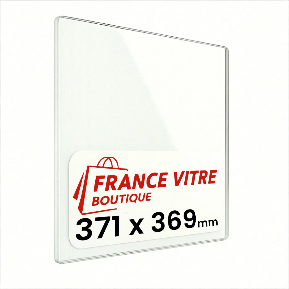 371 x 369 x 4 mm - Vetro per stufa a legna - vetro camino di ricambio - vetro per caminetto resistente al fuoco - France Vitre
