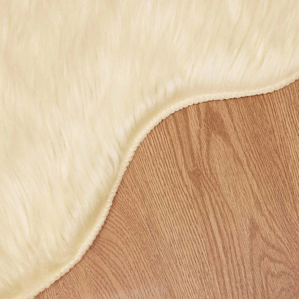 Tappeto in finta TAFALLA Crema 60 x 90 cm Poliestere 42021519
