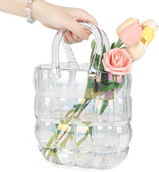 Decorativa Vaso di Vetro per Borsa a Mano - Vaso Decorativo di Fiori e Vaso Creativo a Bocce di Vetro