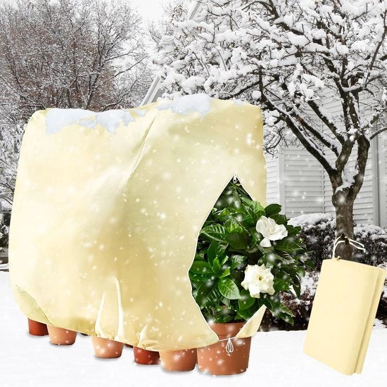 Protezione invernale per piante, 120 x 180 cm protezione per piante dalla gelatezza, protezione per piante da congelamento, sacchetto per piante in tessuto impermeabile protezione per piante dalle gelate, inverno per palme di olivo