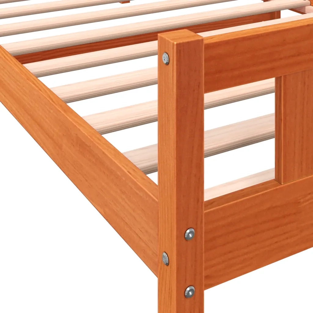 Letto senza Materasso Marrone Cera 75x190 cm in Legno di Pino