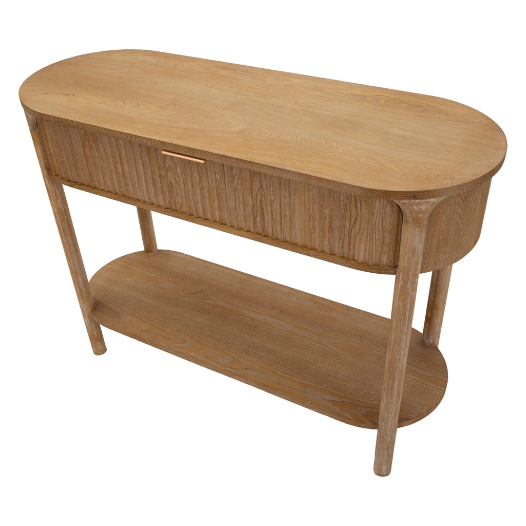 Faliha, Consolle 2 Ripiani, 110x40x80h cm Marrone Ciliegio