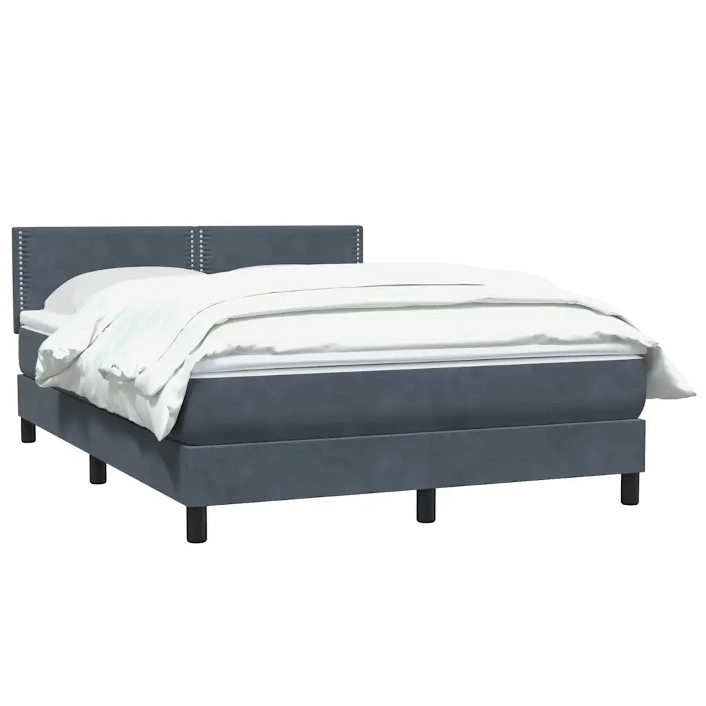 Giroletto a Molle con Materasso Grigio Scuro 160x210 cm Velluto 3316120