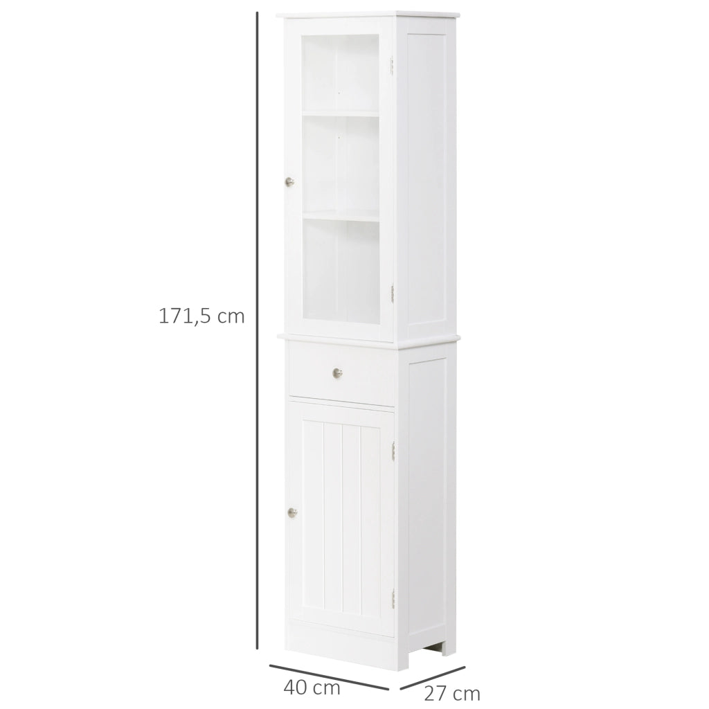 Armadio da Bagno Alto ¨C zephmum ¨C Bianco 40x27x171,5 cm
