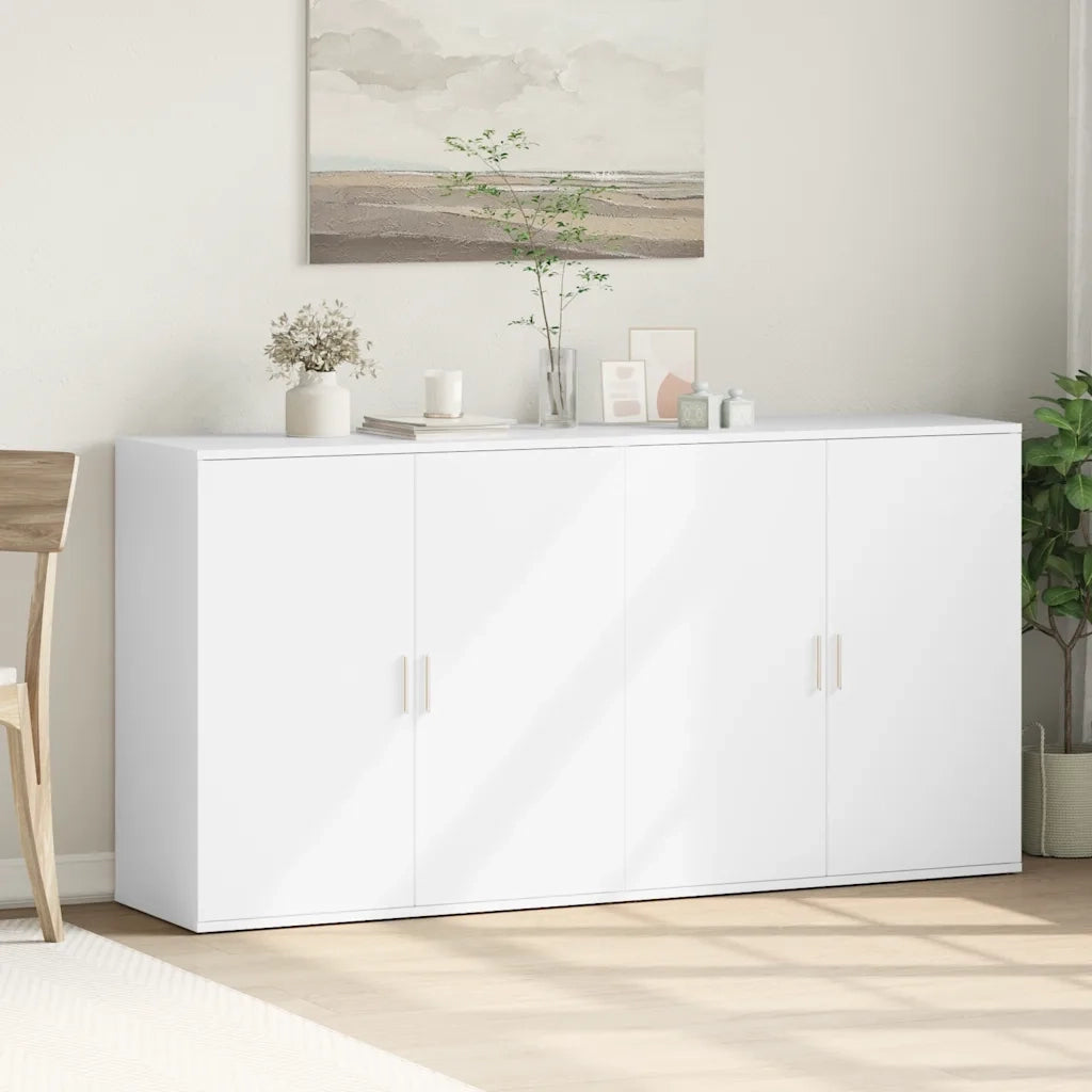 Credenze 2 pz | Madia | Buffet da pranzo | Armadio da pranzo Bianche 79x38x80 cm in Legno Multistrato