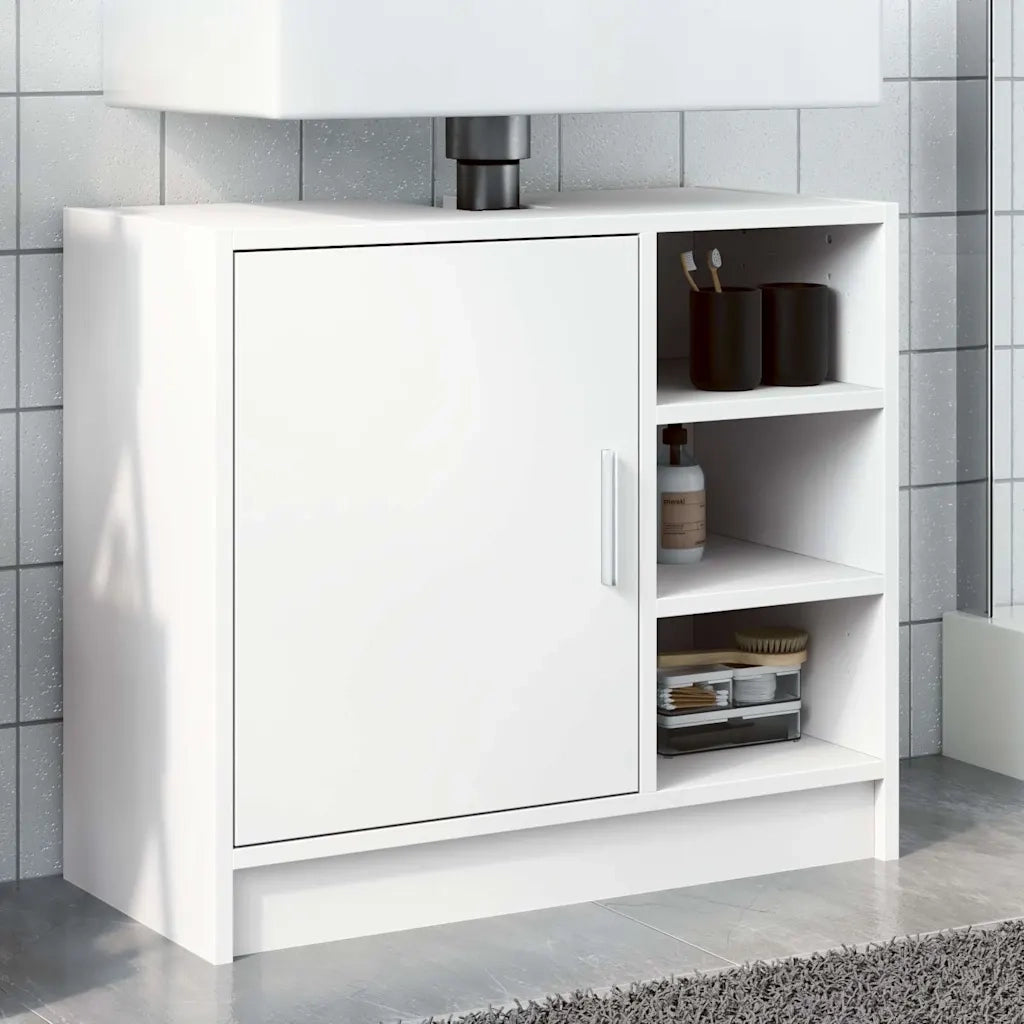 Mobile Lavabo | Armadio Lavabo Bianco 63x29x55 cm in Truciolato