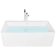 Vasca da Bagno Freestanding Bianca in Acrilico 160 cm con Bordo Sottile