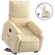 Poltrona | Sedia Relax Alzapersona Reclinabile Crema in Tessuto