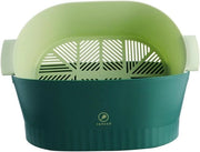 Set di setacciatura fine per verdure - Contenitore da asporto in plastica - Pulitore di ruota - Set di setacciatura con contenitore per drenaggio - Mandata di scarico verdure con setacciatura - Set di setacciatura verde
