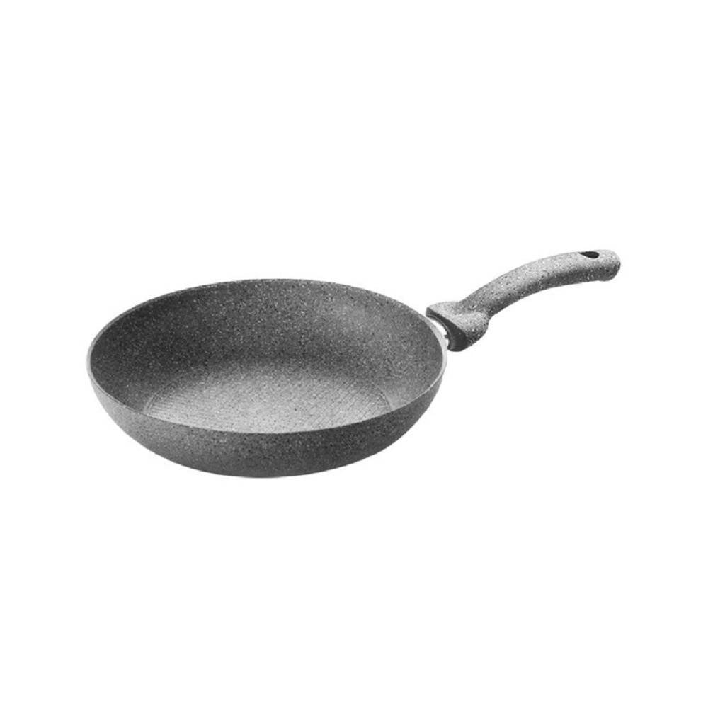 Trade Shop - Set 3 Padelle In Pietra Antiaderenti Regina Di Pietra Diametro 20 - 24 - 28 Cm -