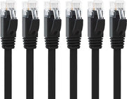 Cavo a rete 2m 6 pezzi - Cavo patch RJ45 a alta velocità - LAN Gigabit UTP Cat6 - Cavo internet per router gaming, modem, PC, TV PS4/5 (Nero)