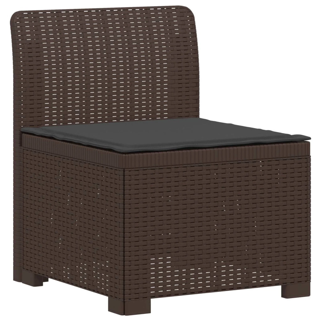 Divano da Giardino 5 Posti con Cuscini Stile Rattan PP Marrone 3444039