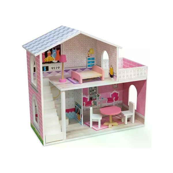 Playset bambola teorema 40687 fatto di legno villetta dei sogni con ac