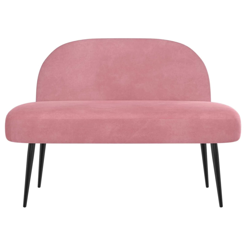 Panchina imbottita con schienale Rosa 110 x 60 x 76 cm Velluto