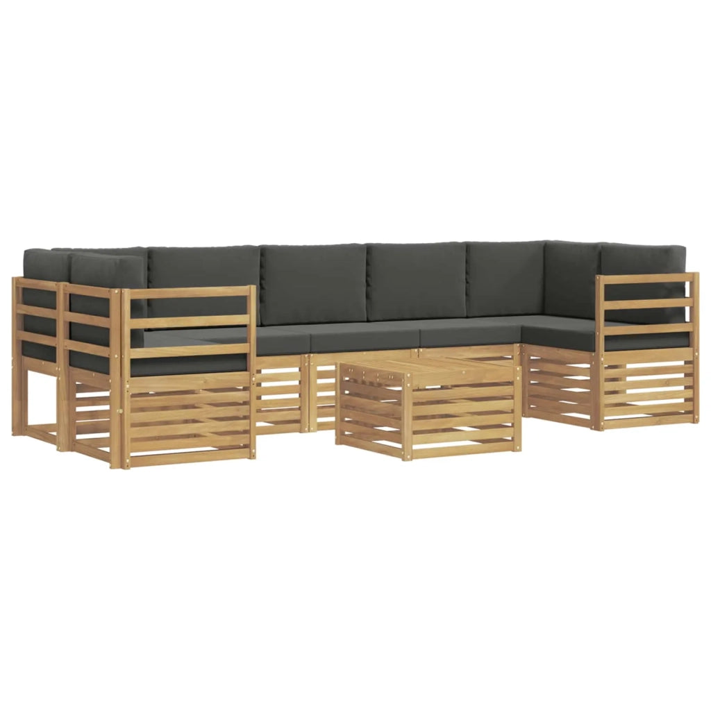 Set di divani da esterno 8 pcs Bianco e Antracite Poliestere 3391537