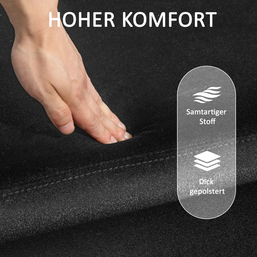 Panca contenitore in legno con ampio vano, seduta imbottita in poliestere soft-touch e finitura nera