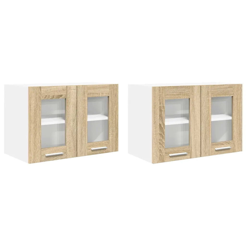Armoire suspendue 2 pc Chêne Sonoma Bois d'ingénierie