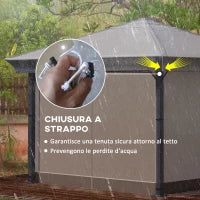 Copertura per Gazebo 3x3 m in PVC Impermeabile e Trasparente con Corde di Sicurezza, 300x300x80 cm