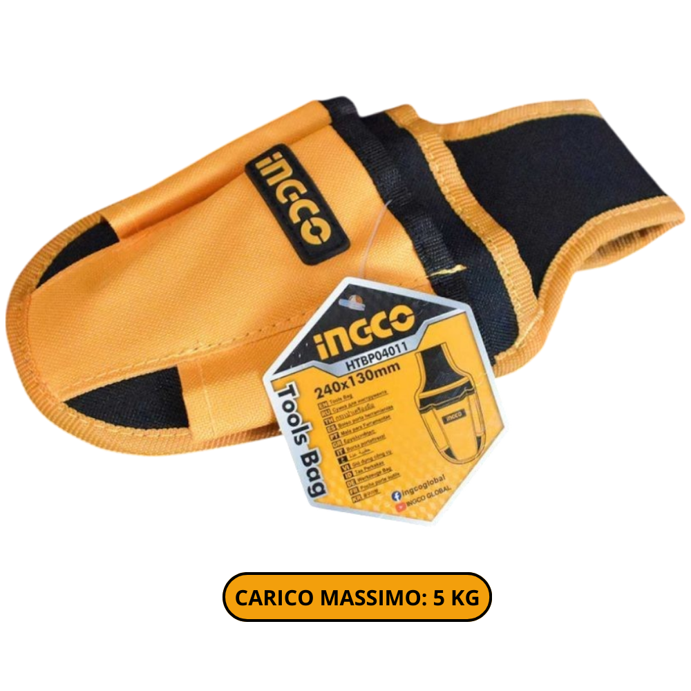 Fodero porta attrezzi utensili telefono 4 tasche frontali passante cintura