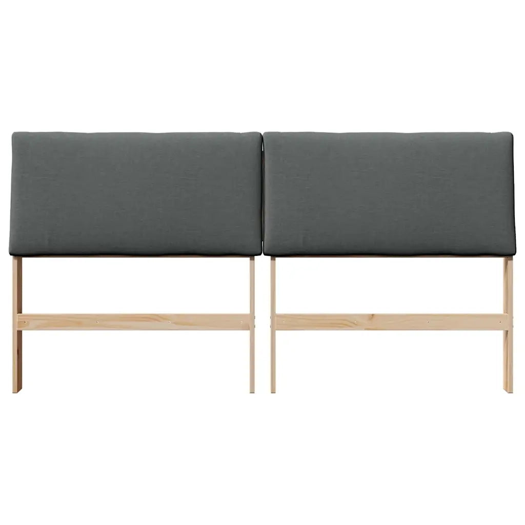 Testiera imbottita Grigio scuro 180 cm Pino massello