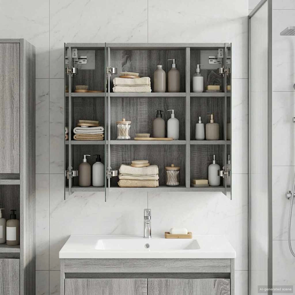 Mobiletto per specchio da bagno Grigio Sonoma 889156