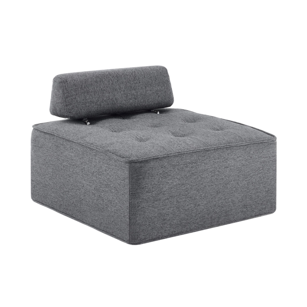 Divano modulare in compensato con rivestimento 100% lino grigio scuro