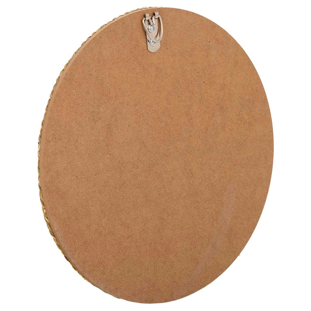 Specchio rotondo in fibra naturale marrone d25/13,5x02h