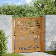 Cancello da giardino 100x100 cm in acciaio corten design ondulato 4100974