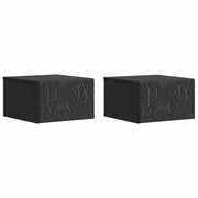 Mobiletto da notte a muro 2 pcs Nero 49 x 34,5 x 20 cm 898788