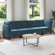 Set di mobili per il soggiorno con cuscino 4 pcs Blu Velluto
