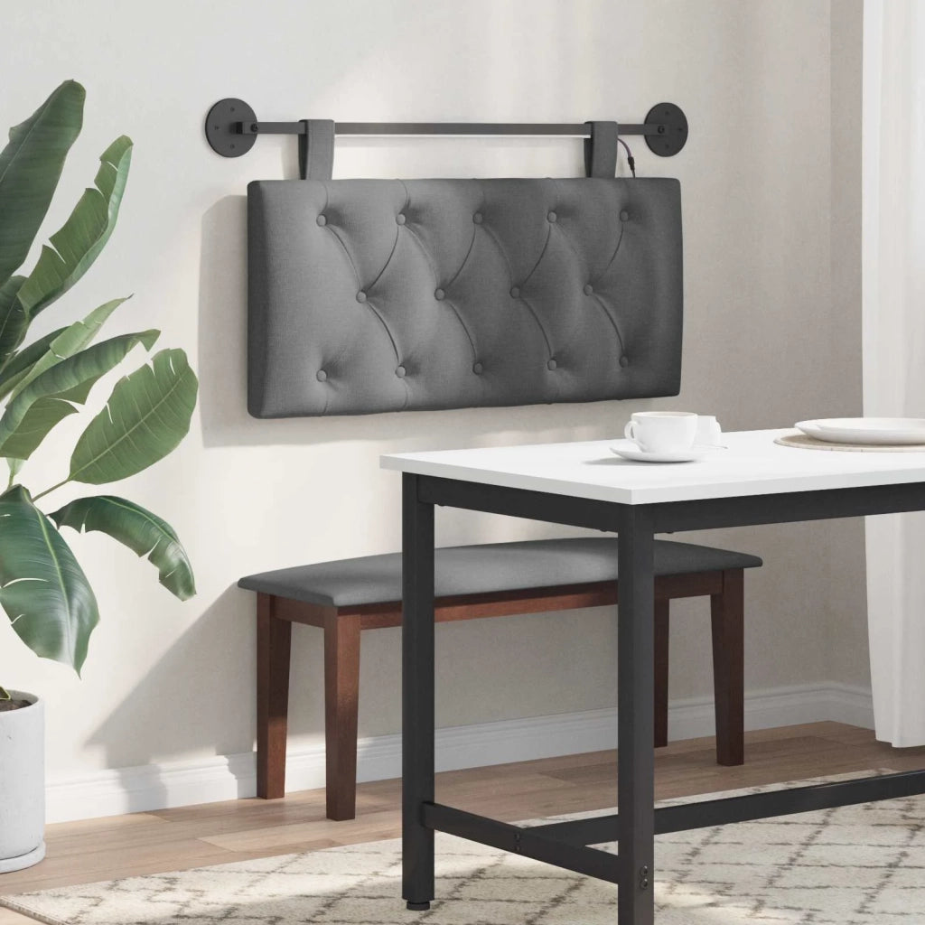 Testiera sospesa Con luce LED Grigio Scuro Tessuto
