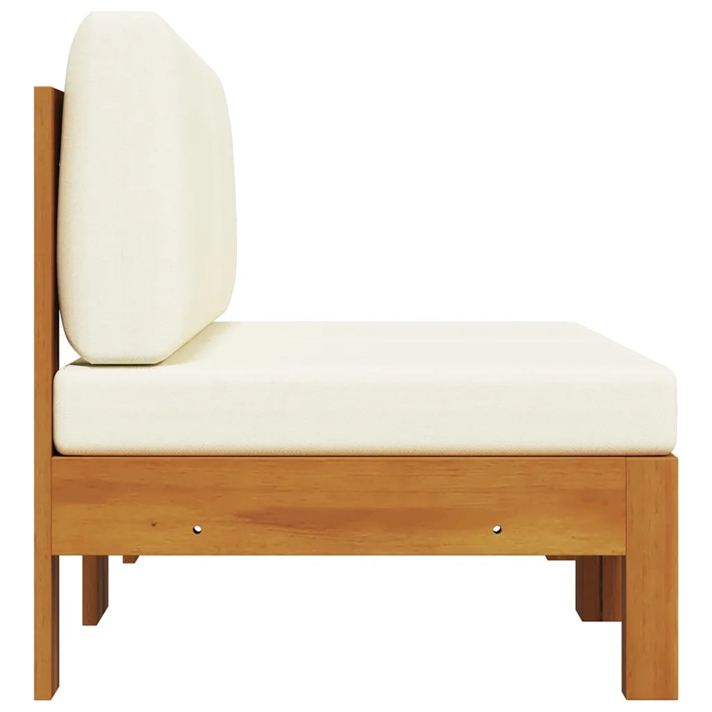 Divani Centrali 2 pz con Cuscini Bianco Crema Massello Acacia  cod mxl 63828