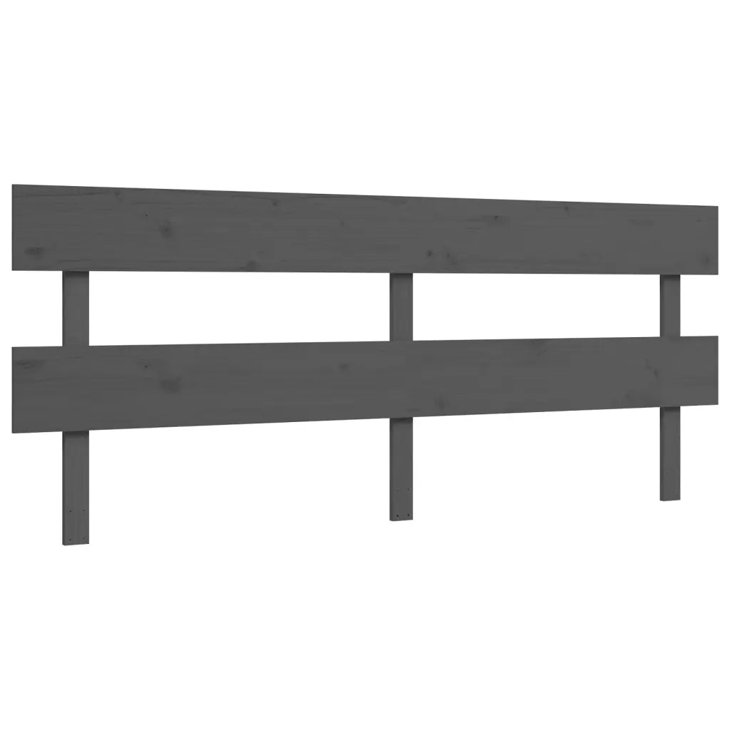 Giroletto con Testiera-Struttura Letto con testiera Grigio 200x200 cm in Legno Massello 892364