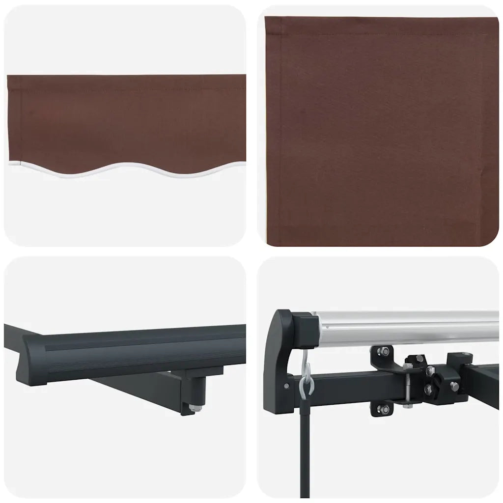 vidaXL Tenda Retrattile Marrone 250 x 200 cm Poliestere e Alluminio