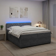 Letto box spring con materasso Grigio Scuro 200 x 200 cm 3453204