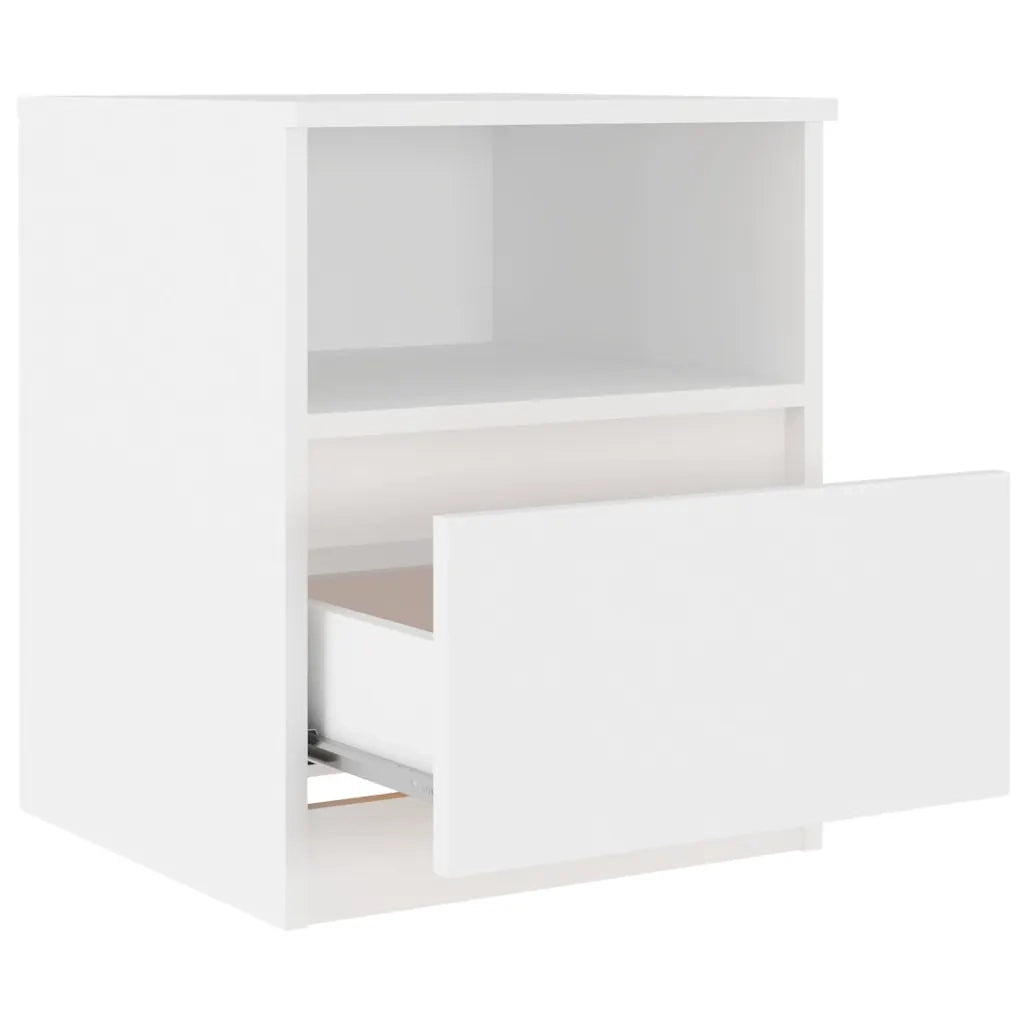 Comodino | Armadio da Notte | Mobiletto da notte Bianco 40x40x50 cm in Legno Multistrato