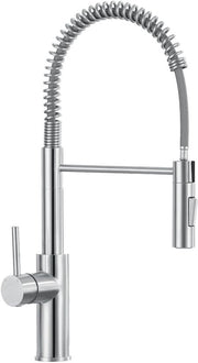 Kraan da cucina con getto a spirale curva, 360° rotativa, 1 maniglia, materiale in acciaio inossidabile