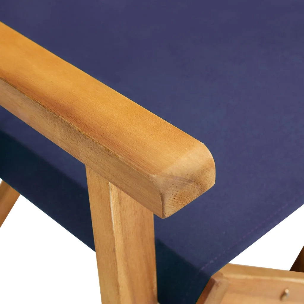Sedia da Giardino | Sedia da Regista in Legno Massello di Acacia Blu