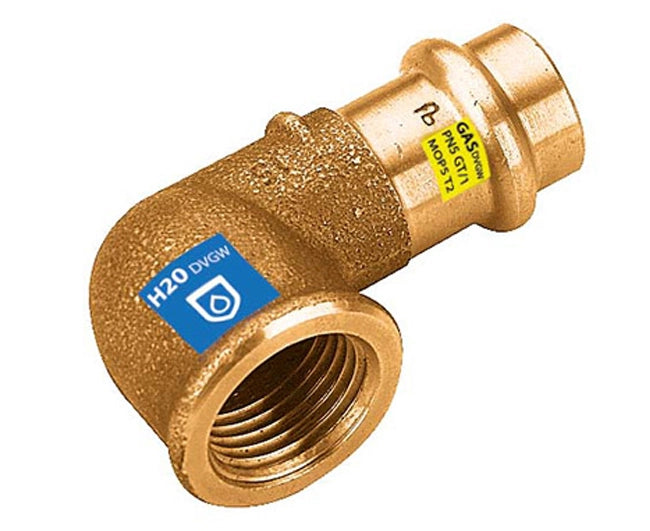 RACCORDO CURVO A PRESSARE FEMMINA IN BRONZO SERIE FRABOPRESS KOMBI 1/2Ø18   FRA-BO SPA