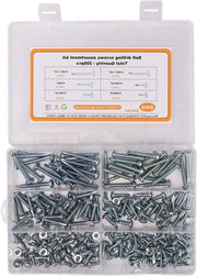 200 pezzi di viti a testa rotonda a croce - acciaio di carbonio - viti da autoaiuto - kit di assortimento - lavorazione del legno e non metallici.