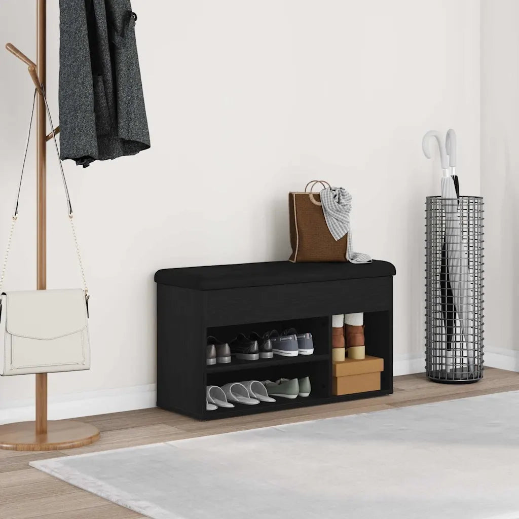 Panca per scarpe Nero 80 x 30 x 45 cm Legno ingegnerizzato 862989