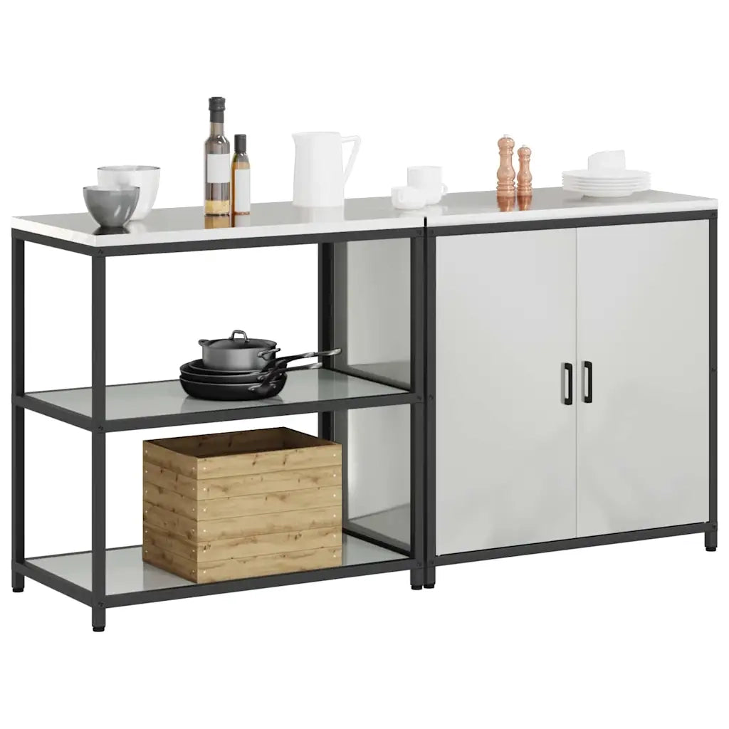 Set di Stoccaggio per Cucina 2 pcs Argento Acciaio zincato