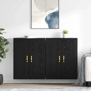 Mobile a muro 2 pcs Rovere Nero 69,5 x 34 x 90 cm