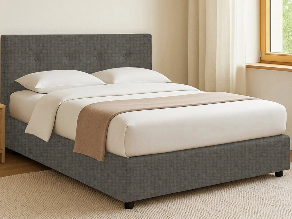 Chichester, Letto Singolo Sfoderabile Made in Italy, Grigio Tortora