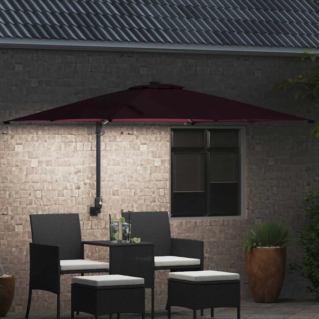 Ombrello da giardino Rosso Bordeaux 248,5 x 247,5 x 160 cm 42003255