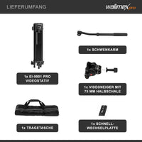 EI-9901 Treppiede Video Pro con borsa e piastra a sgancio rapido, 134 cm