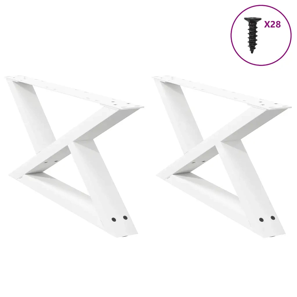 Gambe per tavolino da caffÃ¨ 2 pz Bianche 70x(30-31,3) cm Acciaio